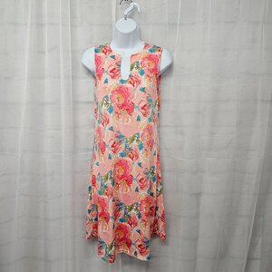 Charlie Paige Pink Blue Floral Sleeveless Mini Dress Cottagecore Coquette S/M